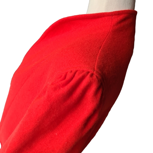 VINTAGE 80s Wool Blend 12 Red Elegant Coat Jacket - Picture 7 of 16